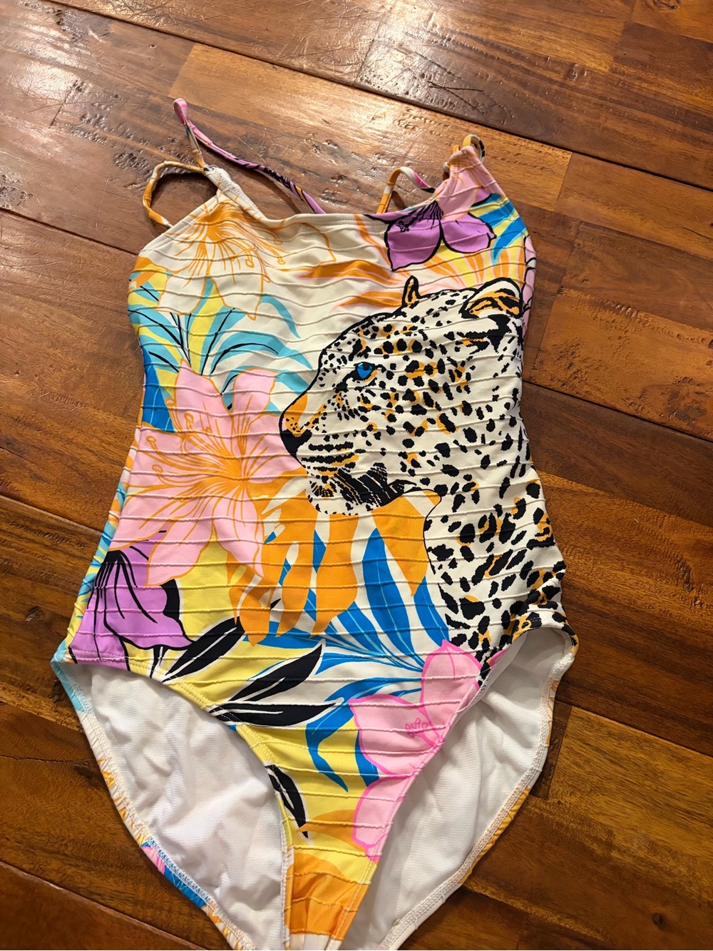 No Boundaries Multicolor Tropical Leopard One-Piece Swimsuit